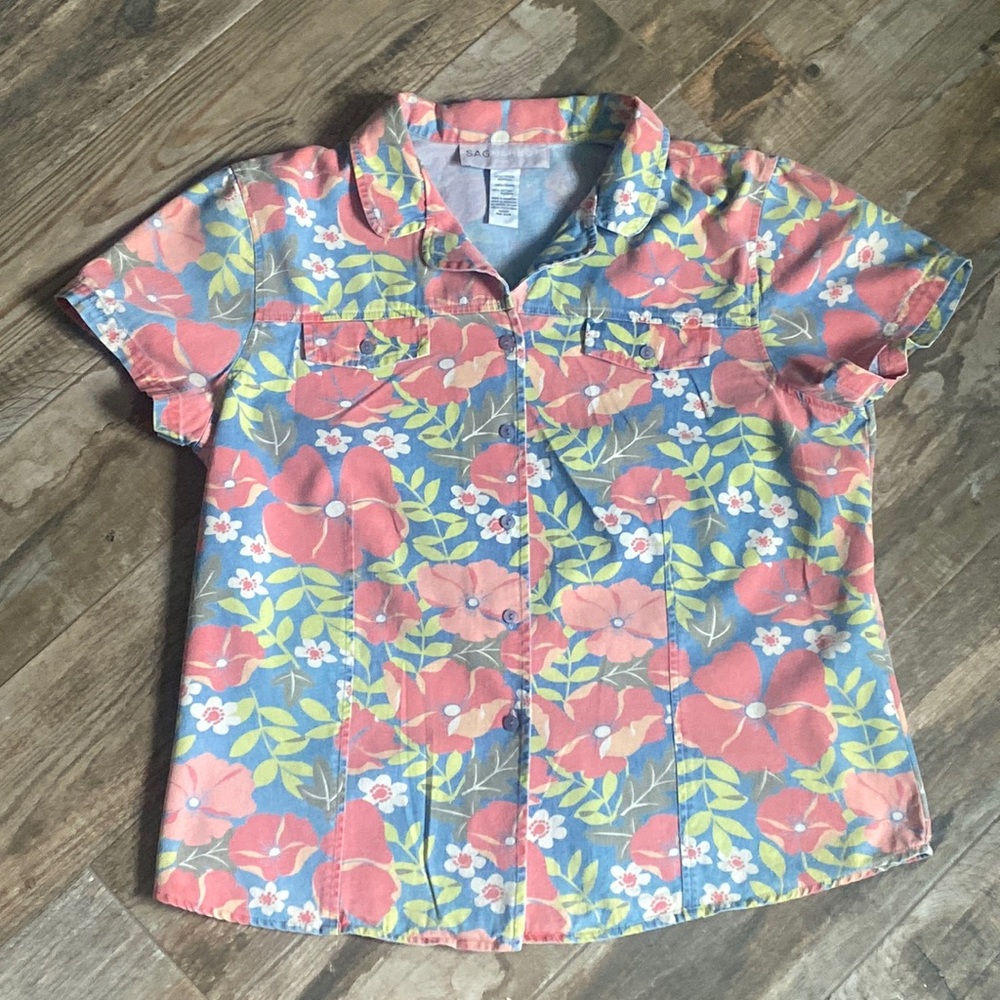 SAGHARBOR sport tropical Blouse 100% Cotton